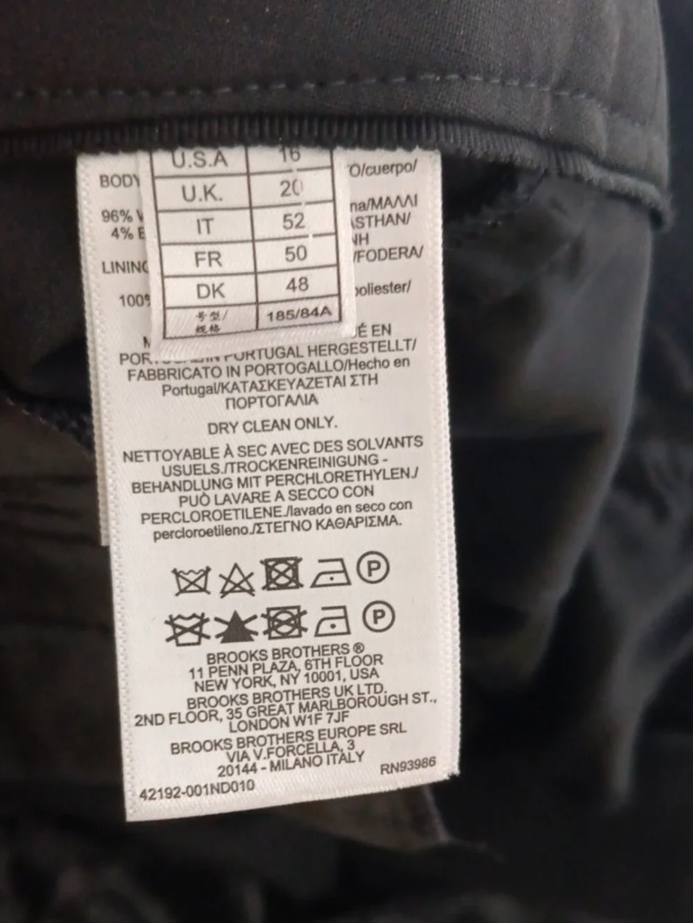 Brooks Brothers Lanificio Di Tollegano Wool Tapered Leg Trousers #3952